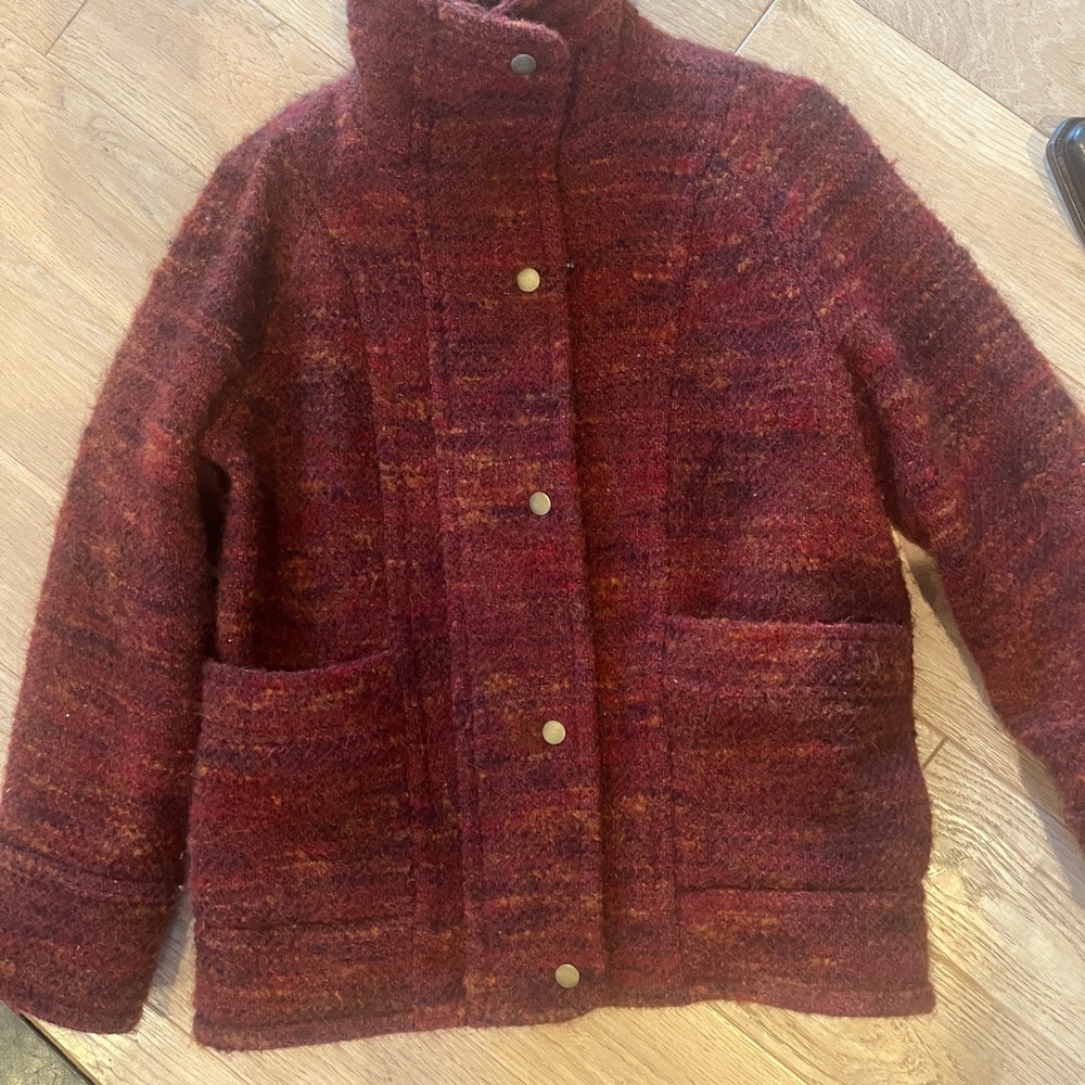 Sezane Simon Coat Burgundy size 2 - Picture 2 of 3